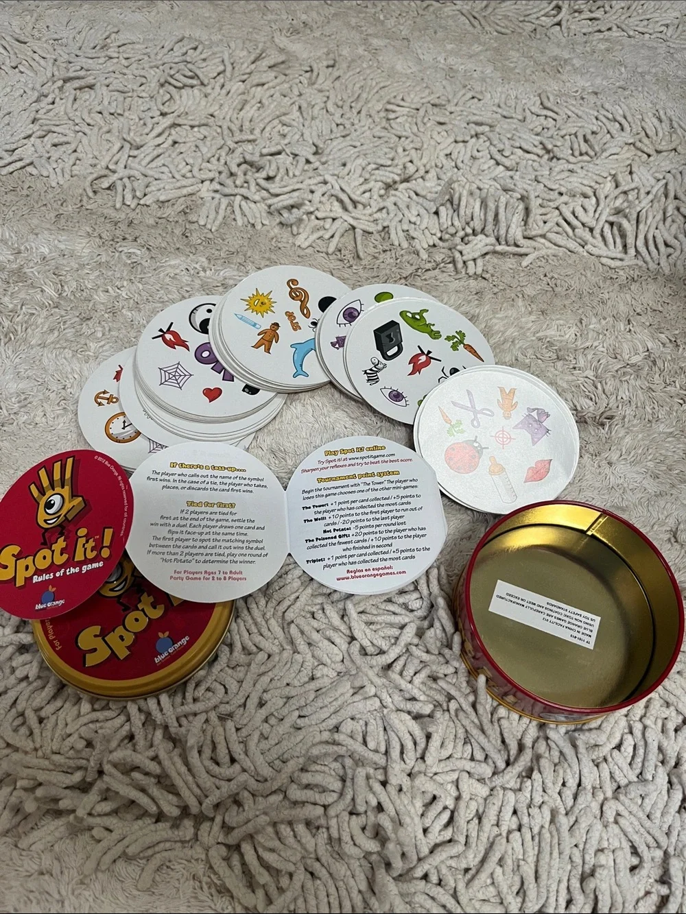 Spot It! Card Game - Red and Yellow Tin